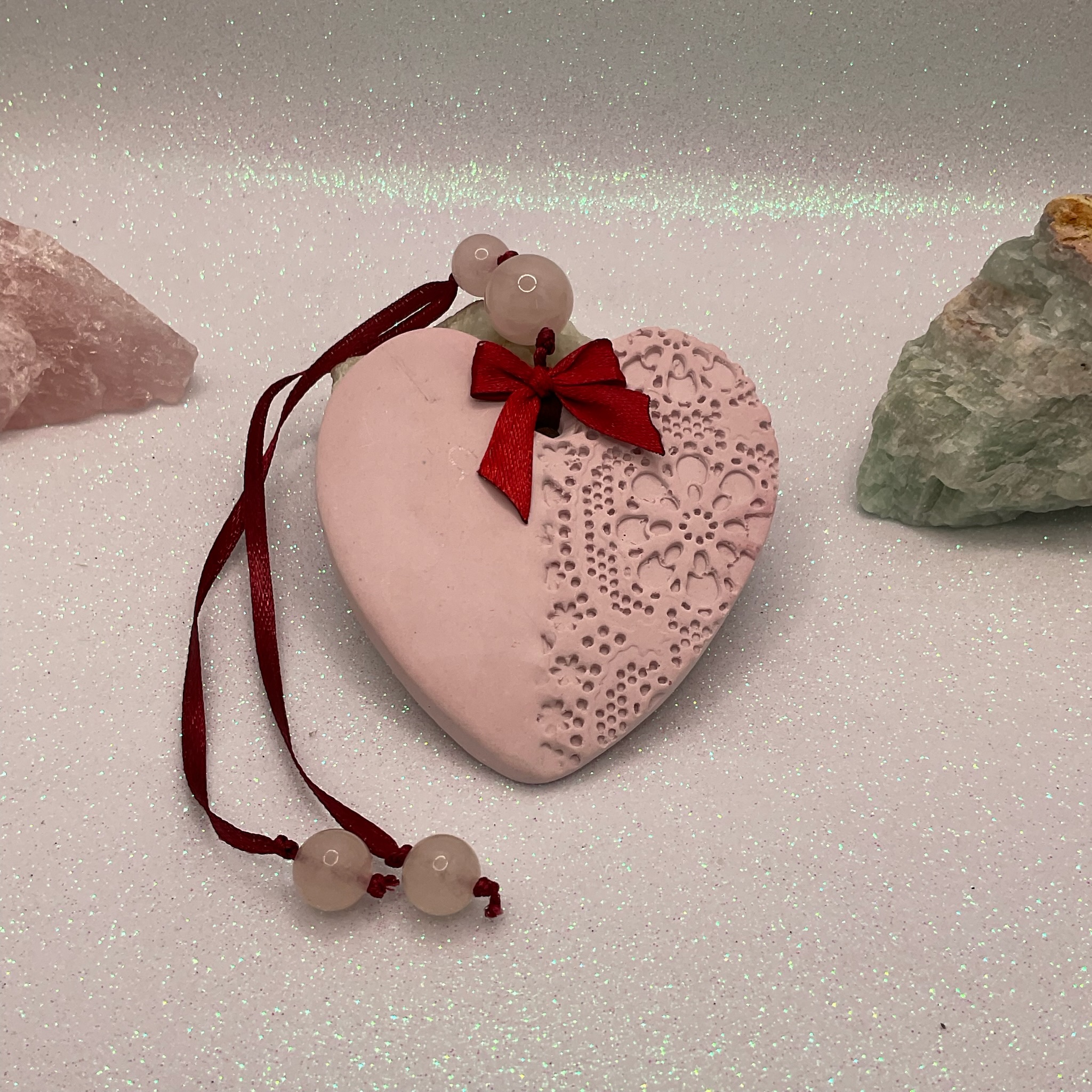 Coração Rendado Framboesa