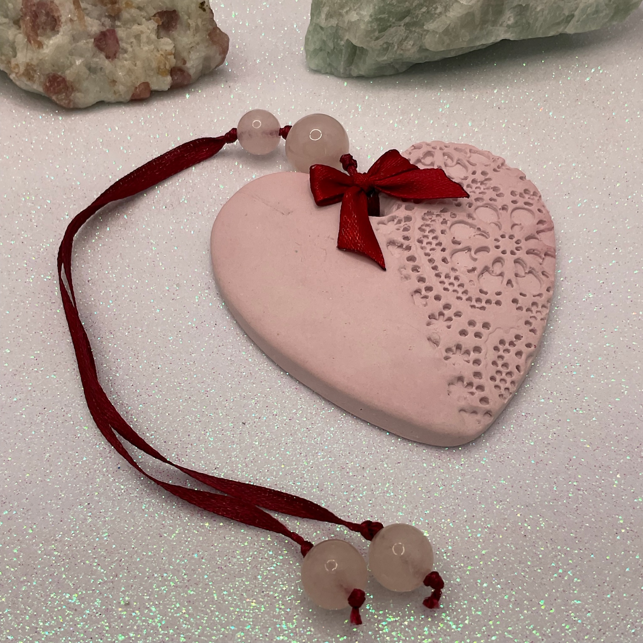 Coração Rendado Framboesa