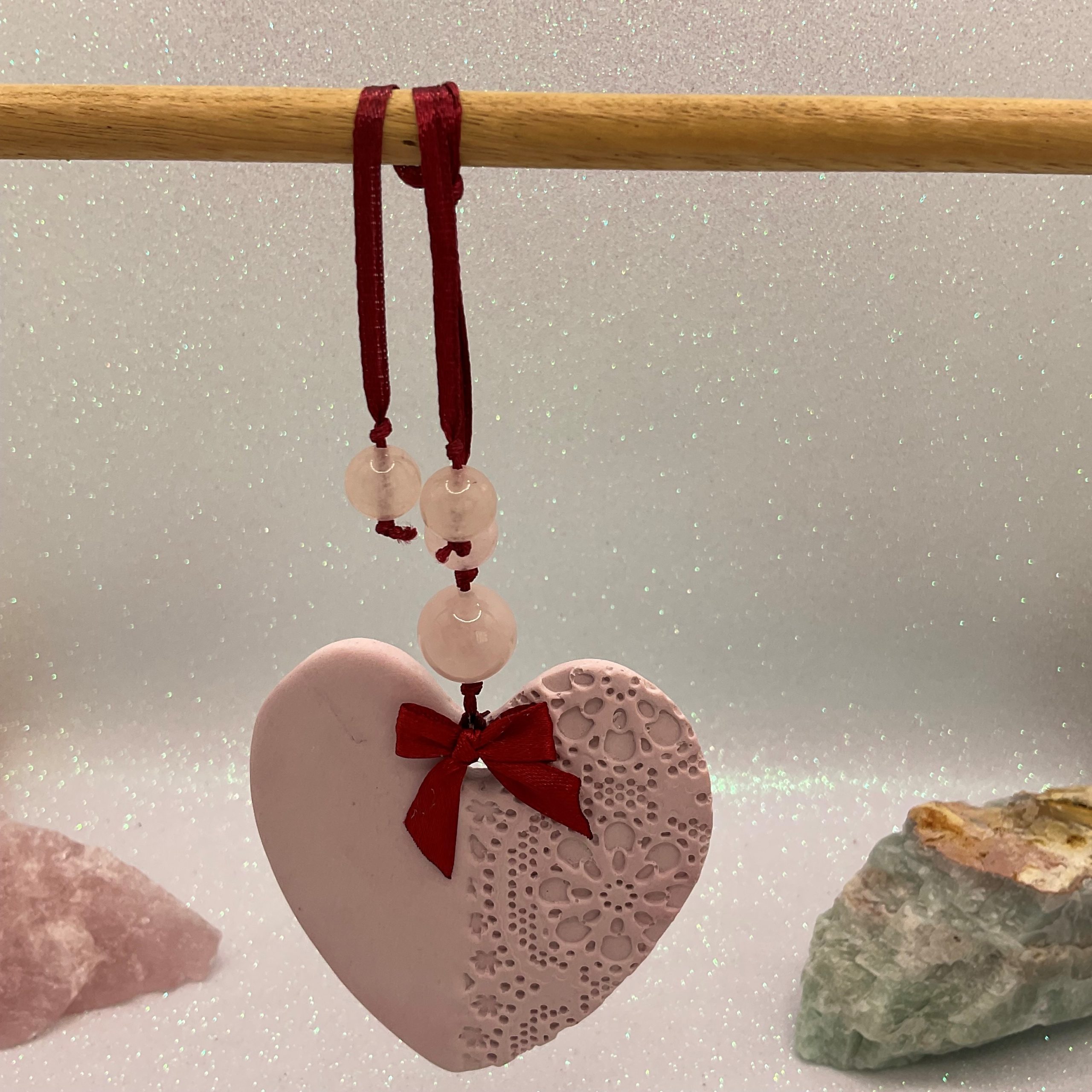 Coração Rendado Framboesa