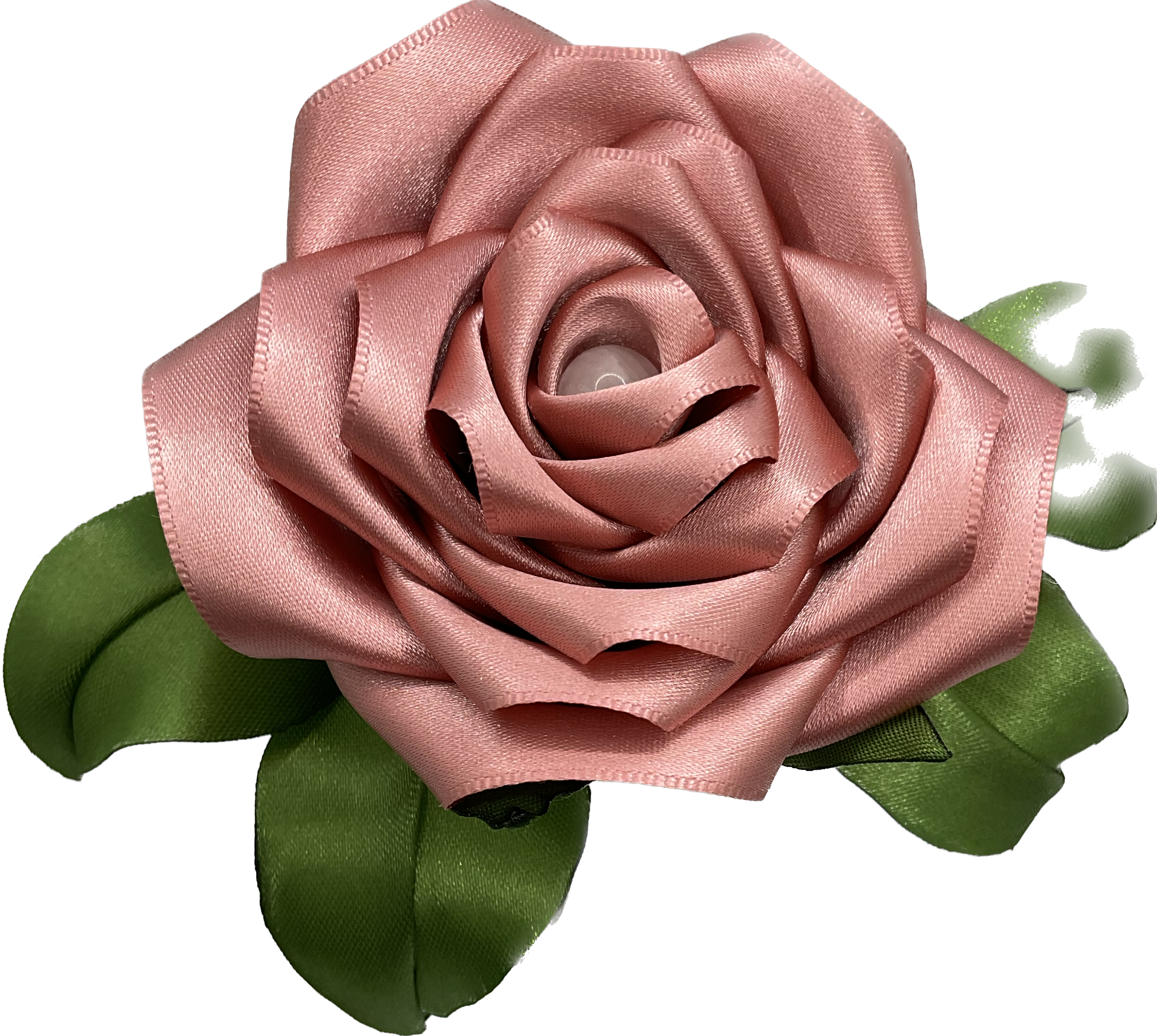 Rosa de Seda com Cristais Rosa Velho